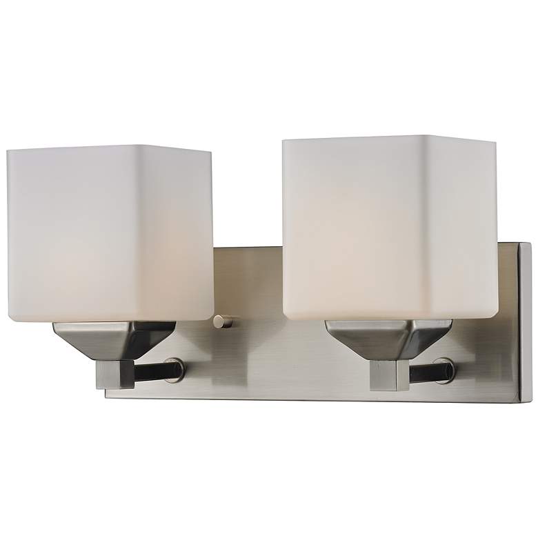 Image 1 Quube by Z-Lite Brushed Nickel 2 Light Vanity