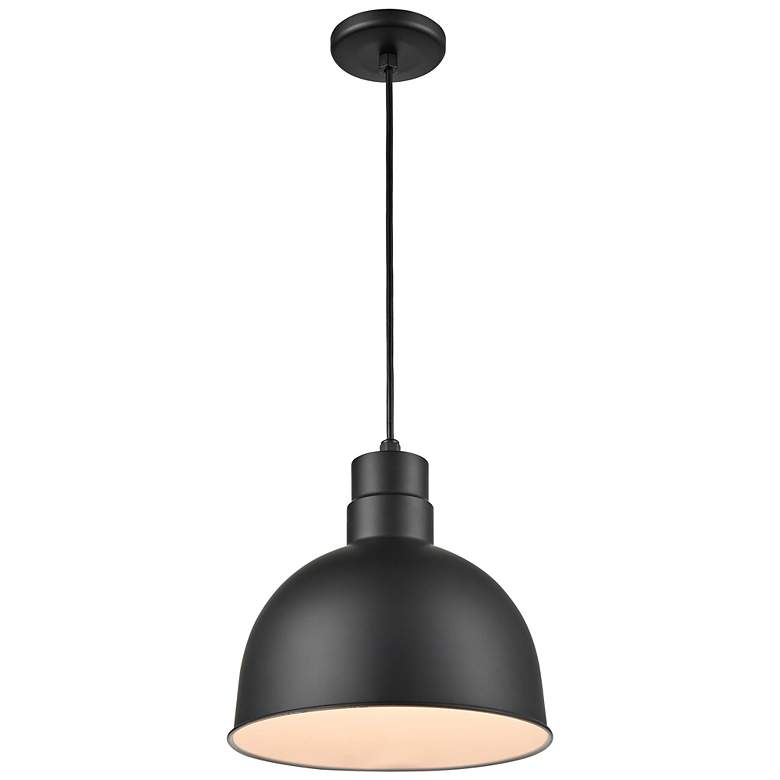 Image 5 R-Series 12" Wide Satin Black LED Mini Pendant more views