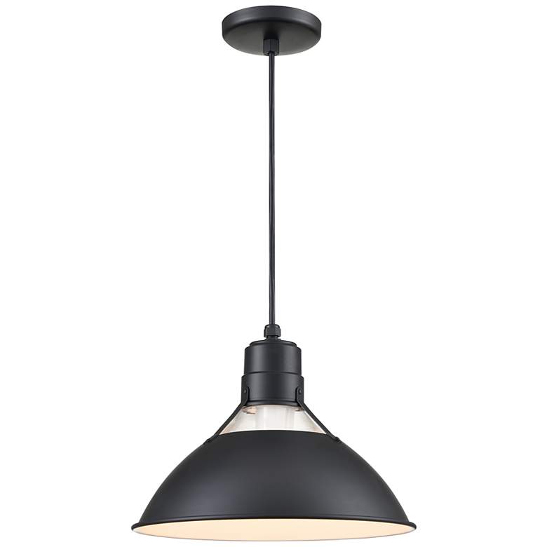 Image 2 R-Series 13" Wide Satin Black Pendant Light