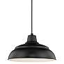 3_R-Series 14" Wide Black Metal Dome Pendant Light
