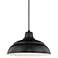 R-Series 14" Wide Black Metal Dome Pendant Light