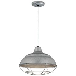 R-Series 14" Wide Galvanized Dome Pendant Light