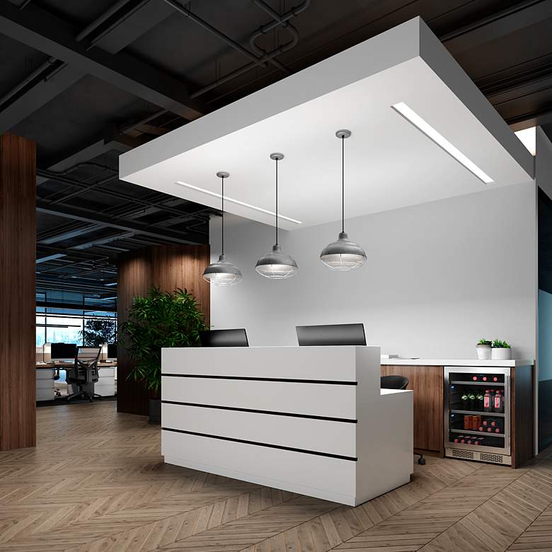 Image 3 R-Series 14" Wide Galvanized Dome Pendant Light more views