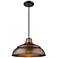 R-Series 14" Wide Natural Copper Dome Pendant Light