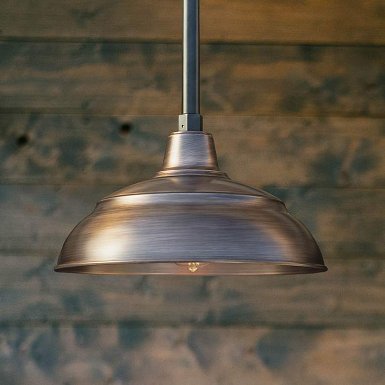 Image 2 R-Series 14" Wide Natural Copper Dome Pendant Light