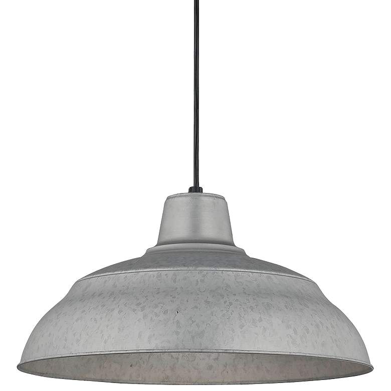 Image 3 R-Series 17" Wide Galvanized Dome Pendant Light