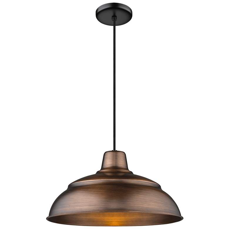 Image 1 R Series 17 inch Wide Natural Copper Pendant Light