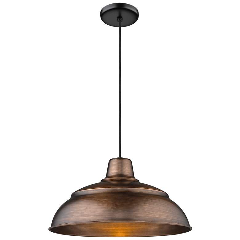 Image 1 R Series 17" Wide Natural Copper Pendant Light