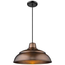 R Series 17" Wide Natural Copper Pendant Light