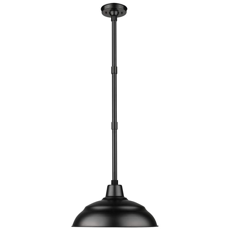 Image 1 R Series 17" Wide Satin Black Dome Pendant Light