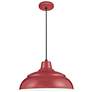 R-Series 17" Wide Satin Red Warehouse Pendant Light