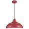 R-Series 17" Wide Satin Red Warehouse Pendant Light