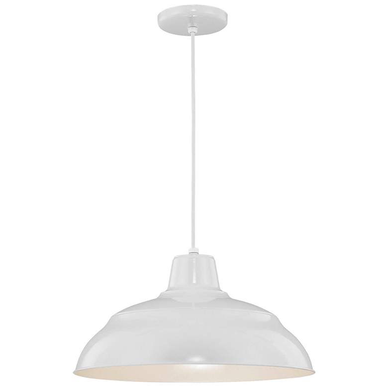 Image 1 R-Series 17" Wide White Dome Pendant Light