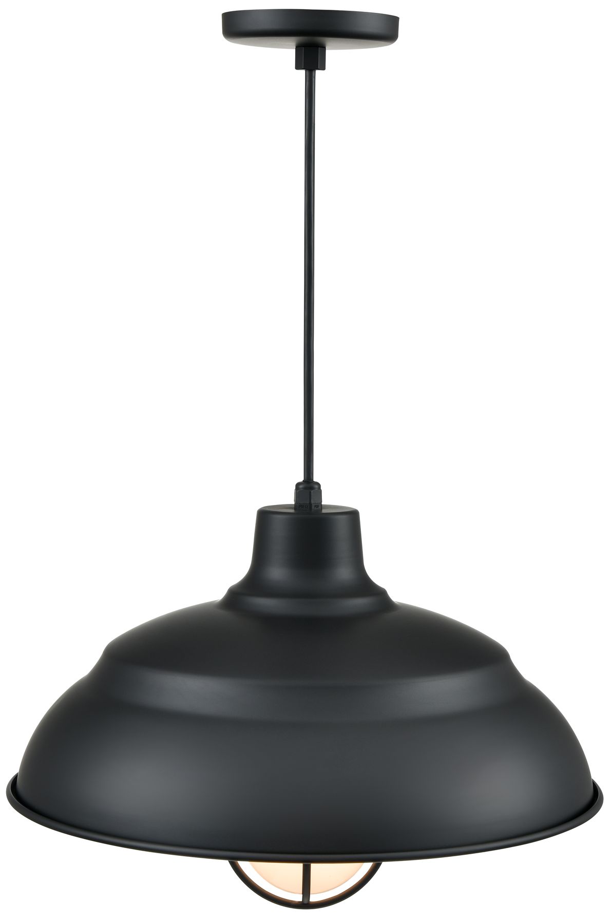 Image 4 R-Series 17" Wide 1-Light Indoor/Outdoor Cord Hung Shade in Satin Black more views