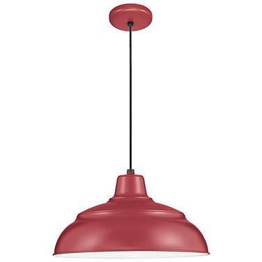 R-Series 17" Wide Satin Red Warehouse Pendant Light