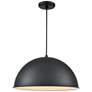 1_R-Series 18" Wide Satin Black Dome Pendant Light