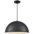 R-Series 18" Wide Satin Black Dome Pendant Light