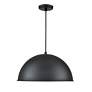 3_R-Series 18" Wide Satin Black Dome Pendant Light more views