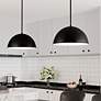 6_R-Series 18" Wide Satin Black Dome Pendant Light more views