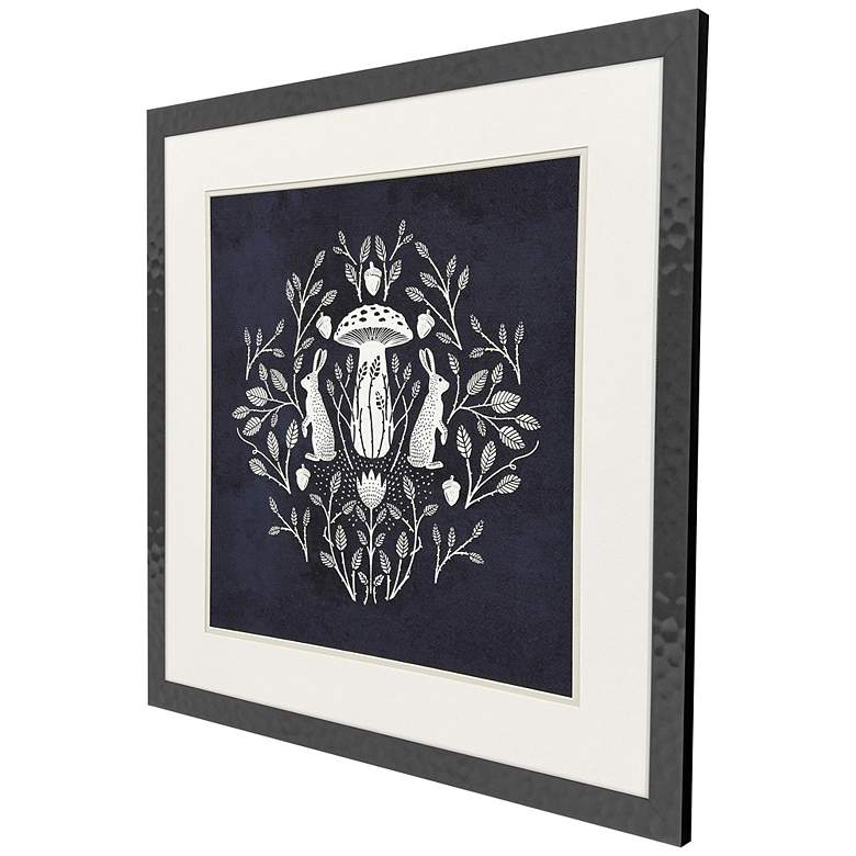 Image 2 Rabbits and Mushrooms II 28"W x 28"H Modern Framed Art more views