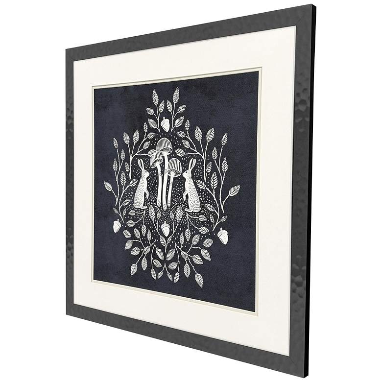 Image 2 Rabbits and Mushrooms V 28"W x 28"H Modern Framed Art more views