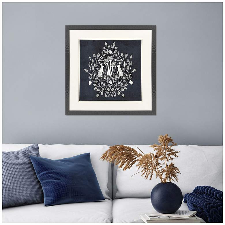 Image 4 Rabbits and Mushrooms V 28"W x 28"H Modern Framed Art more views