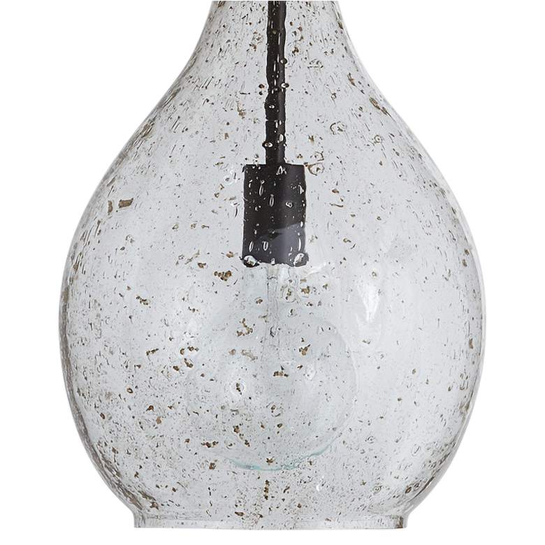 Image 3 Rabun 12"W Matte Black Mini Pendant with Stone-Seeded Glass more views