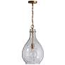 2_Rabun 12"W Patinaed Brass Mini Pendant w/ Stone-Seeded Glass