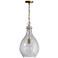 Rabun 12"W Patinaed Brass Mini Pendant w/ Stone-Seeded Glass