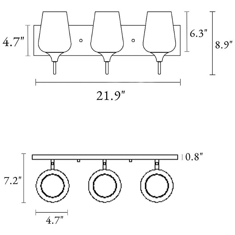 Image 2 Rabuta 3-Light Wine Glass Bath Vanity Light more views