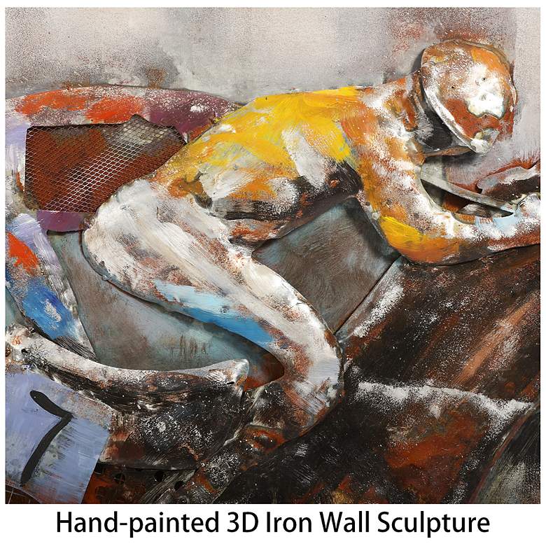 Image 6 Race Day" Mixed Media Iron Hand Painted Dimensional Wall Art more views