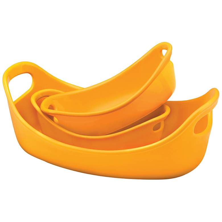 Image 1 Rachael Ray 3-Piece Bubble &amp; Brown Small Yellow Oval Set