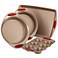 Rachael Ray Brown and Red 4-Piece Nonstick Bakeware Set