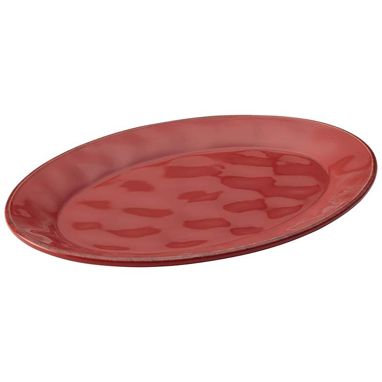 Image 1 Rachael Ray Cucina 10 inch x 14 inch Cranberry Red Oval Platter