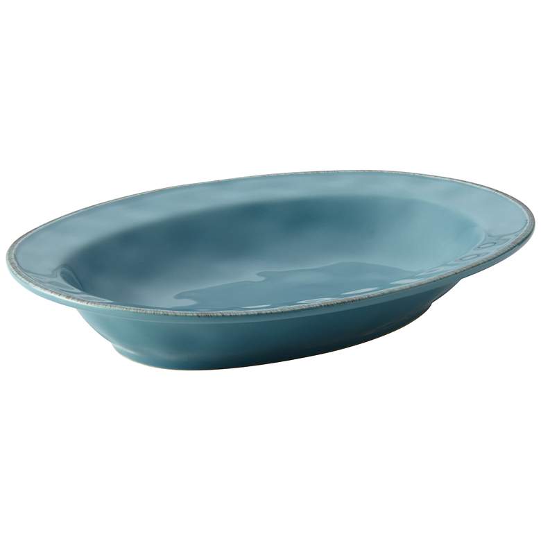 Image 1 Rachael Ray Cucina Dinnerware 12 inch Stoneware Blue Oval Bowl