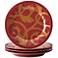 Rachael Ray Dinnerware Gold Scroll 4-Piece Red Salad Plate Set
