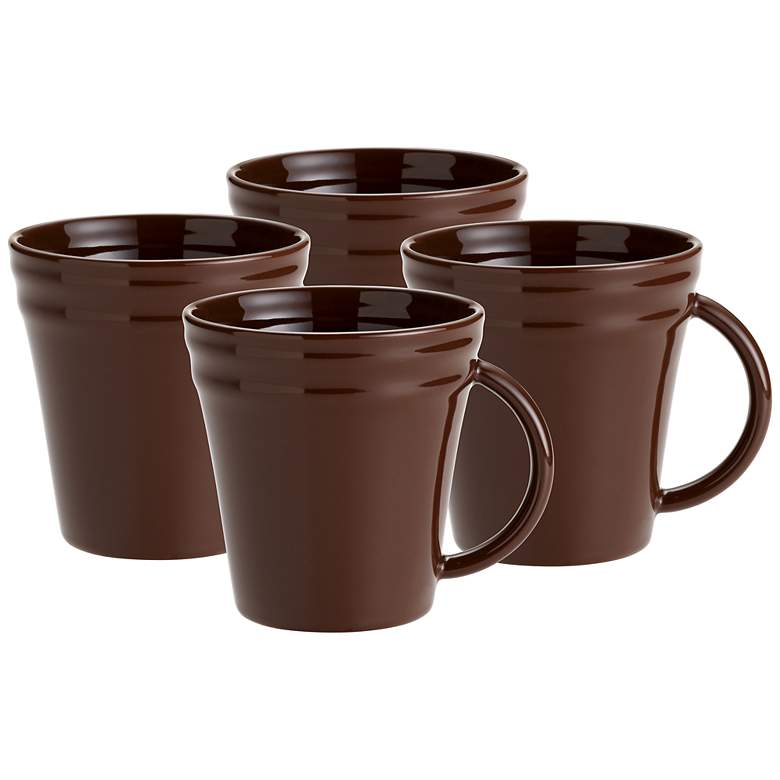 Image 1 Rachael Ray Double Ridge 4-Piece Brown Mug Set