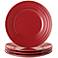 Rachael Ray Double Ridge 4-Piece Red Salad Plate Set