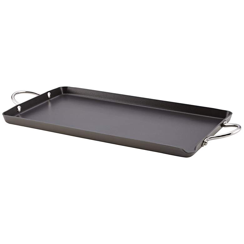 Image 1 Rachael Ray Gray 18 inch x 10 inch Double Burner Griddle