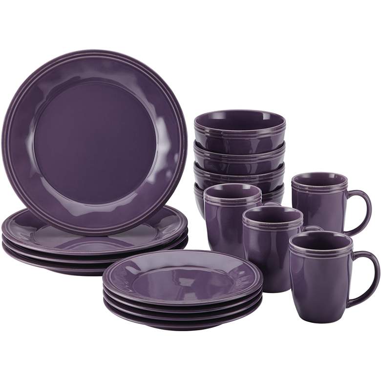Image 1 Rachael Ray Lavender Stoneware 16-Piece Dinnerware Set