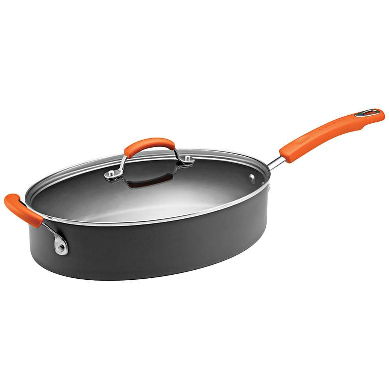Image 1 Rachael Ray Orange 5-Quart Hard-Anodized Oval Saute Pan
