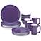 Rachael Ray Round and Square 16-Piece Purple Dinnerware Set