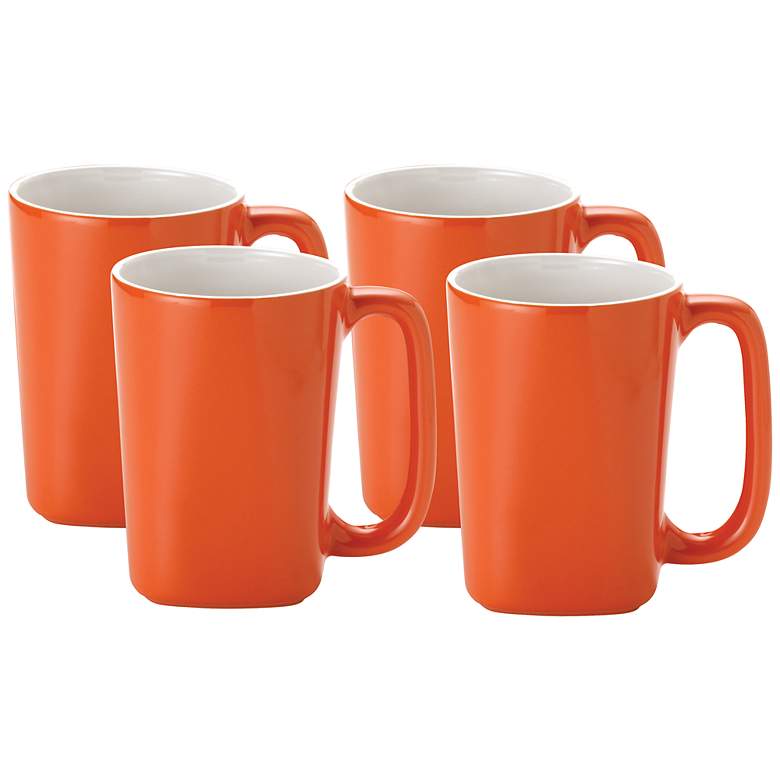 Image 1 Rachael Ray Round and Square 4-Piece Orange Mug Set
