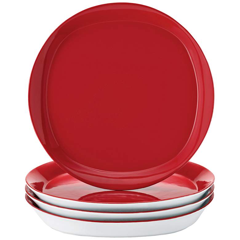 Image 1 Rachael Ray Round and Square 4-Piece Red Dinner Plate Set