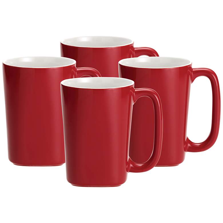 Image 1 Rachael Ray Round and Square 4-Piece Red Mug Set