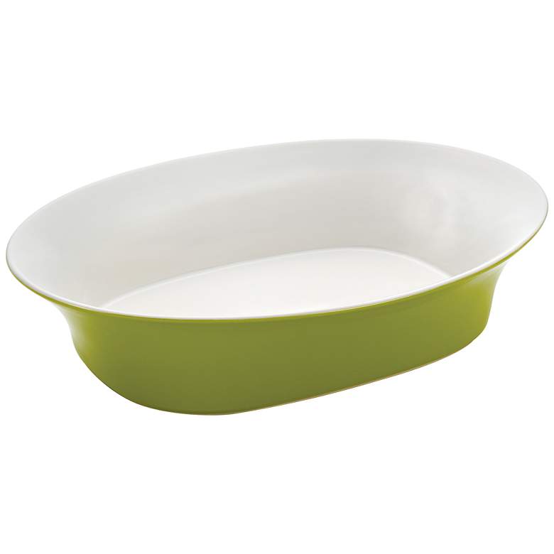 Image 1 Rachael Ray Round and Square Green 14 inch Oval Serving Bowl