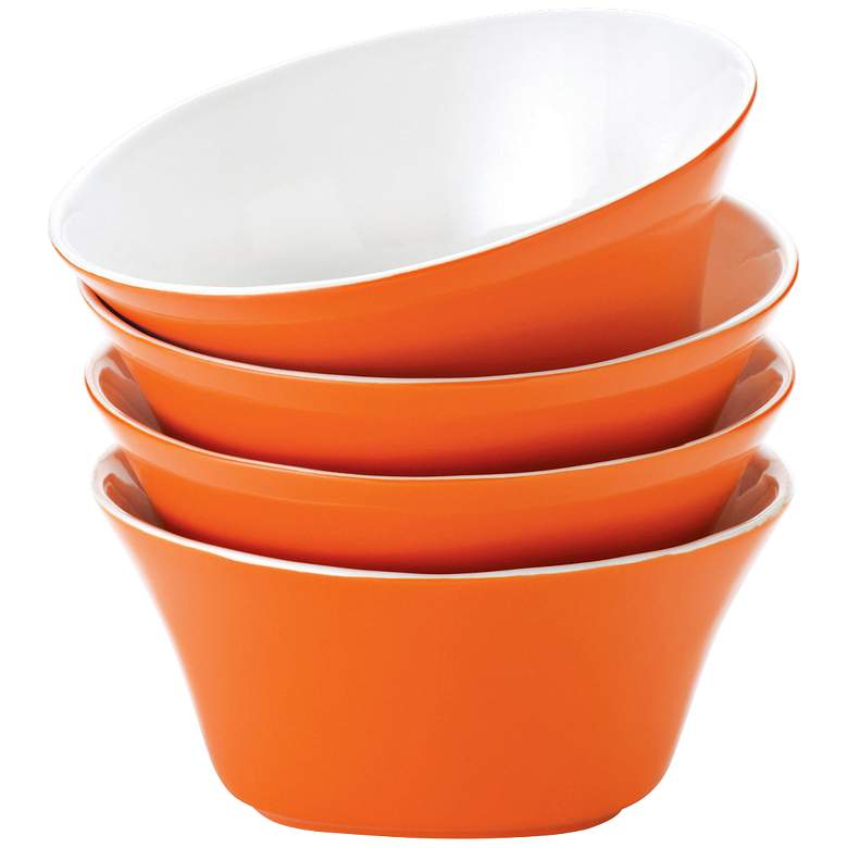 Image 1 Rachael Ray Round/Square 4-Piece Orange Cereal Bowl Set