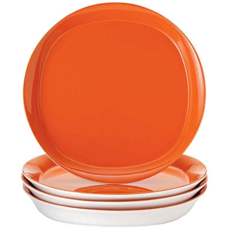 Image 1 Rachael Ray Round/Square 4-Piece Orange Dinner Plate Set