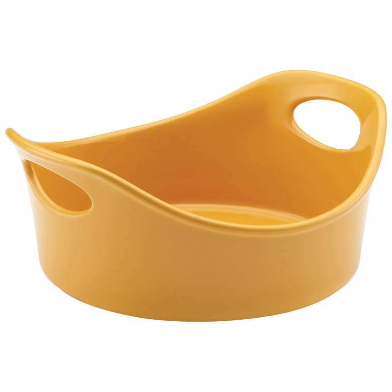 Image 1 Rachael Ray Stoneware 1.5-Quart Round Yellow Open Baker