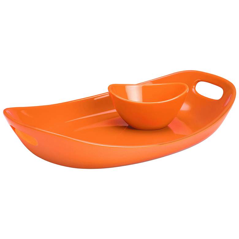 Image 1 Rachael Ray Stoneware 14 inch Orange Serving Platter and Bowl
